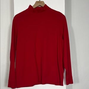 Lands' End Vibrant Red Long Sleeve Top